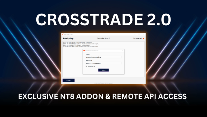 crosstrade 2.0 image showing new ninjatrader add-on
