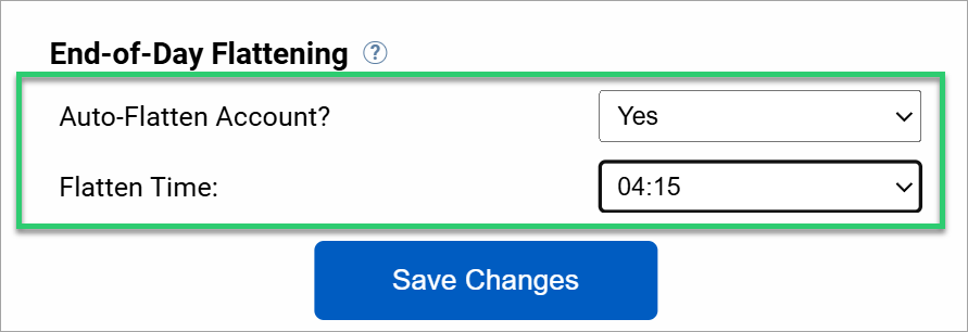end of day flattening at a specific time